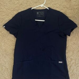 Figs 3-pocket scrub top (XS womens) Navy Blue